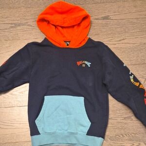 Kids Billabong Dark Blue Hoodie with Orange Hood